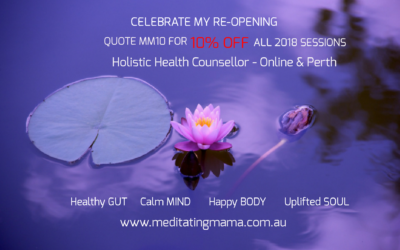 Celebrating my re-opening – Health Counselling Special for 2018